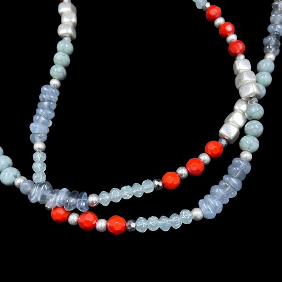 Premier Designs Boho Layered Necklace Set Tribal Coachella Festival Beaded - Picture 7 of 9